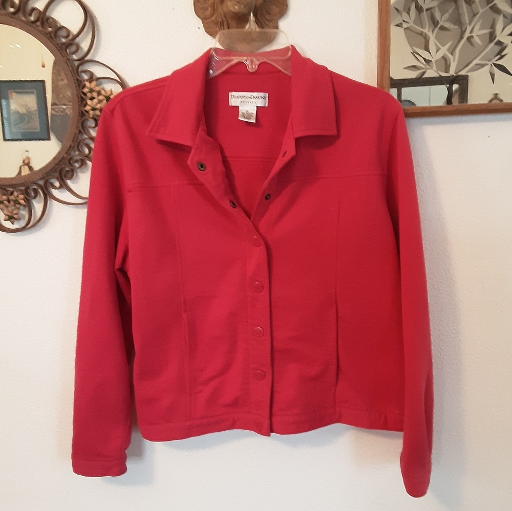 DRAPER'S AND DAMONS RED SNAP FRONT JACKET, PL